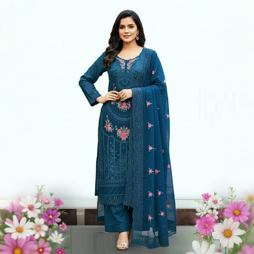 Premium Three-Piece Collection Star Georgette — Embroidery & Sequin Work - Image 4