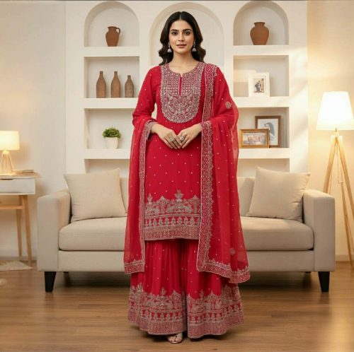 Premium Three-Piece Collection Star Georgette — Embroidery & Sequin Work - Image 5