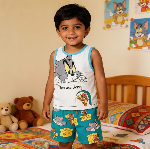 Kids Cotton T-Shirt & Pants Set - Image 2