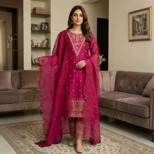 Premium Three-Piece Collection Star Georgette — Embroidery & Sequin Work - Image 2