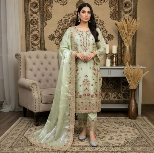 Premium Three-Piece Collection Star Georgette — Embroidery & Sequin Work - Image 2