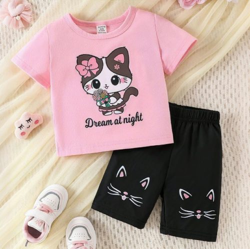 Kids Cotton T-Shirt & Pants Set - Image 4