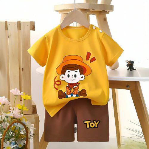 Kids Cotton T-Shirt & Pants Set - Image 2