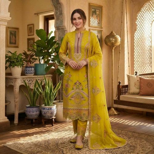 Premium Three-Piece Collection Star Georgette — Embroidery & Sequin Work - Image 4