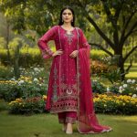 Premium Three-Piece Collection Star Georgette — Embroidery & Sequin Work