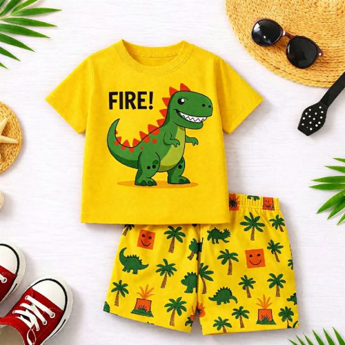 Kids Cotton T-Shirt & Pants Set - Image 5