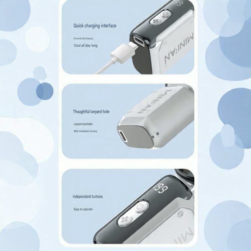 High-Speed Portable Digital Display Pocket Mini Handheld Small Fan-(3600 mAh) - Image 8
