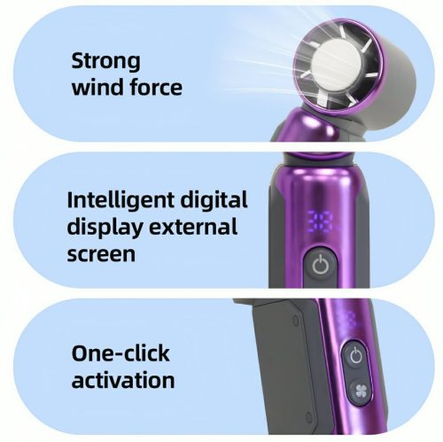 High-Speed Portable Digital Display Pocket Mini Handheld Small Fan-(3600 mAh) - Image 6