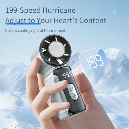 High-Speed Portable Digital Display Pocket Mini Handheld Small Fan-(3600 mAh) - Image 5