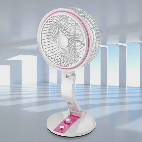 LR Adjustable Rechargeable Folding Fan With LED Light - Image 6