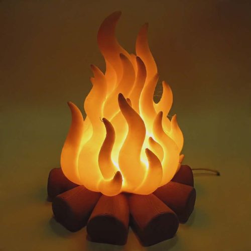 Wood Camp Fire Lamp