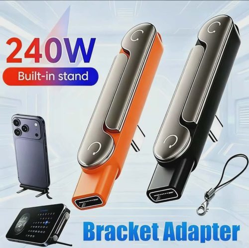 Type-C Charging Bracket Adapter with 240W Fast Charging Support Foldable Mounting Stand
