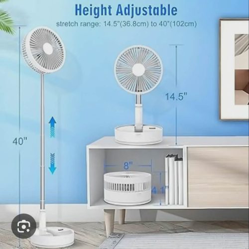 Retractable Rechargeable Table Fan With Phone Holder(7200 mAh) - Image 5