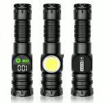 Rechargeable Flashlight 10W COB + LED Torchlight With Digital Display
