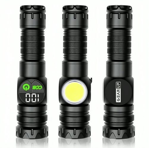 Rechargeable Flashlight 10W COB + LED Torchlight With Digital Display