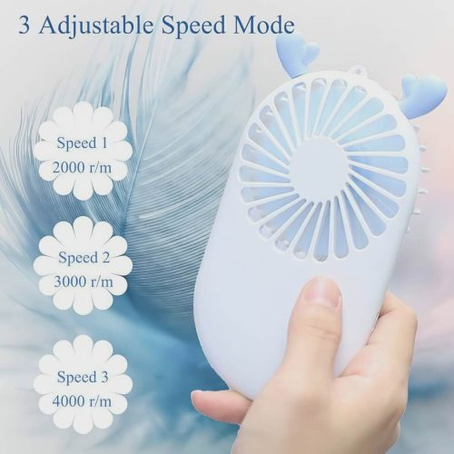 Slim Flap Pocket Mini Handheld Fan With Mobile Stand - Image 5