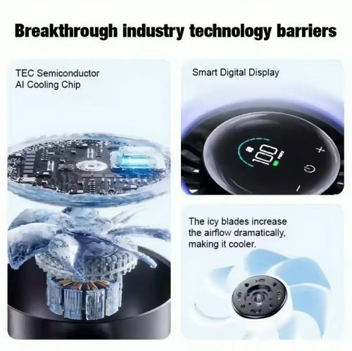 Multi-Function High-Speed Turbine Digital Display 100-Speed Ice Circulation Desktop Fan (Big Size) - Image 8