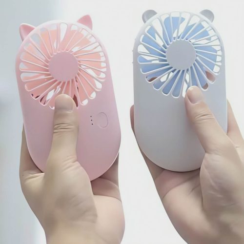 Slim Flap Pocket Mini Handheld Fan With Mobile Stand - Image 4