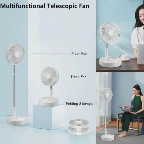 Retractable Rechargeable Table Fan With Phone Holder(7200 mAh) - Image 4