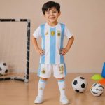 🇦🇷 Argentina Kids Football Jersey Set (White-Blue)-Kids Empire