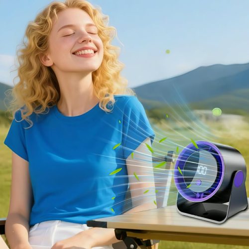 Multi-Function High-Speed Turbine Digital Display 100-Speed Ice Circulation Desktop Fan (Big Size) - Image 3