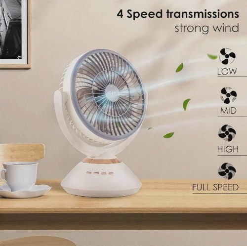 Jysuper-2570 9.4 Inch Rechargeable Table Fan (8000 mAh) - Image 6