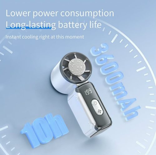 High-Speed Portable Digital Display Pocket Mini Handheld Small Fan-(3600 mAh) - Image 4