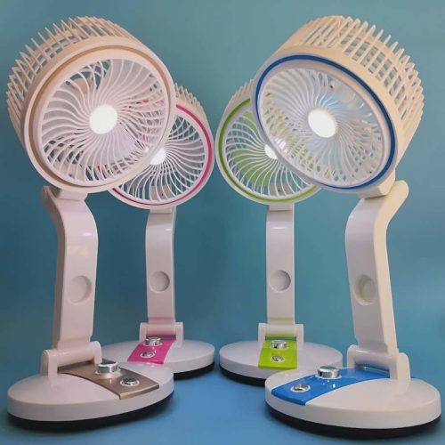 LR Adjustable Rechargeable Folding Fan With LED Light