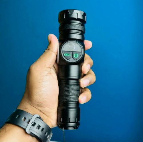 Rechargeable Flashlight 10W COB + LED Torchlight With Digital Display - Image 2