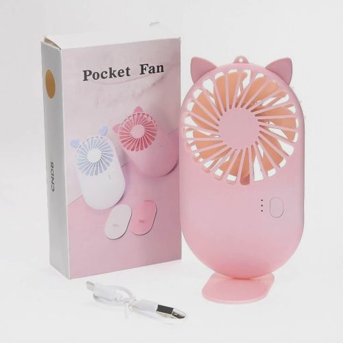 Slim Flap Pocket Mini Handheld Fan With Mobile Stand - Image 12