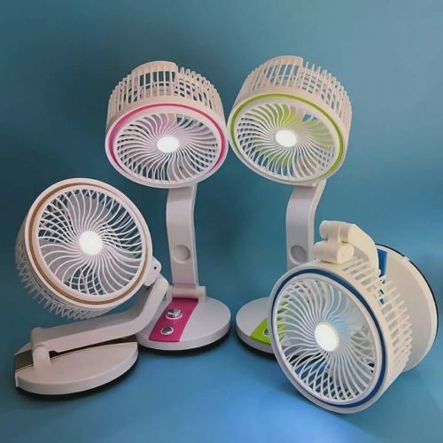 LR Adjustable Rechargeable Folding Fan With LED Light - Image 2