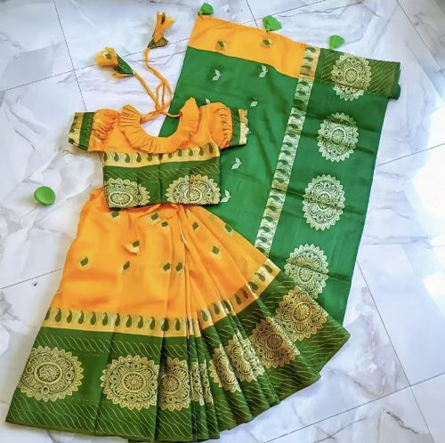 Baby Katan Ready Saree (Hand Make) - Image 5