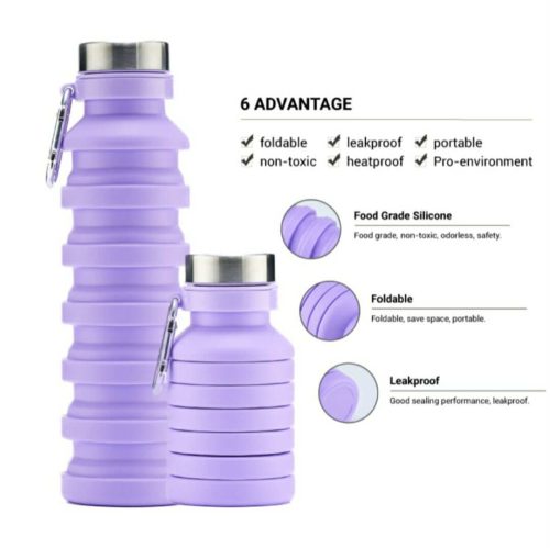 Folding Portable Silicone Water Bottle For Camping Outdoor Travel - Image 5