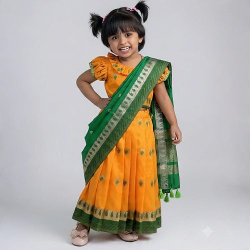 Baby Katan Ready Saree (Hand Make) - Image 2